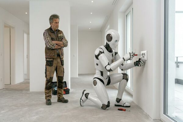 Marco Steiner, Elektroplaner und Bauleiter bei der Elektro Brunner AG, arbeitet seit dem ersten Tag mit den Robotern.