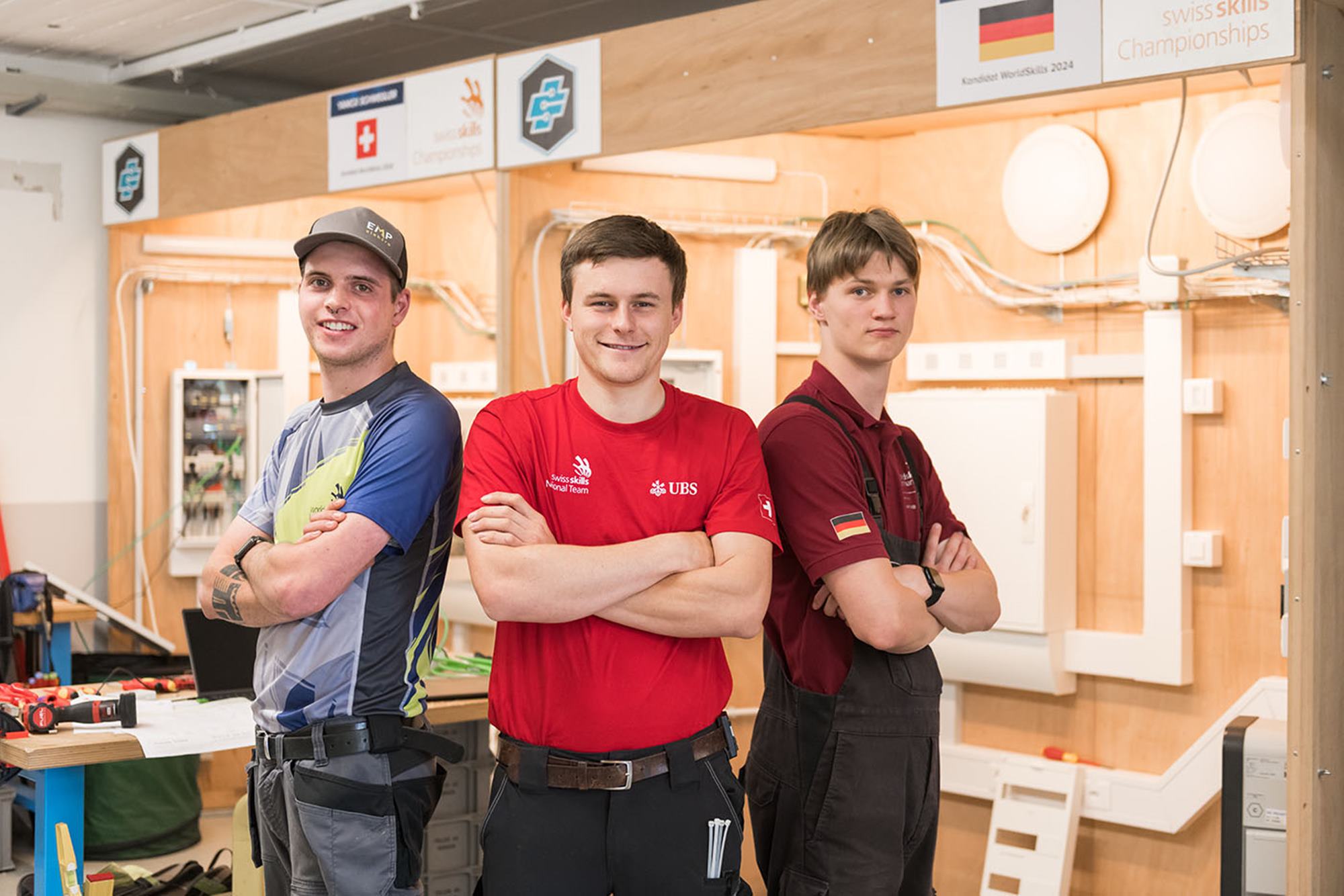 WorldSkills Kandidaten Stefan Rainer (Südtirol/Italien), Yanick Schwegler (Schweiz), Moritz Gersch (Deutschland) (Foto: Michael Donadel) WorldSkills Kandidaten Stefan Rainer (Südtirol/Italien), Yanick Schwegler (Schweiz), Moritz Gersch (Deutschland) (Foto: Michael Donadel)
